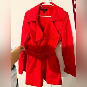 Escada Red Belted Trench Coat
